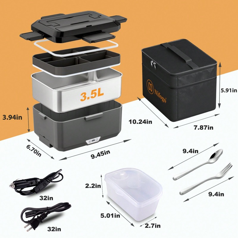 صندوق غداء كهربائي مزدوج الاست - مراجعة Meal Prep Bag وسعره